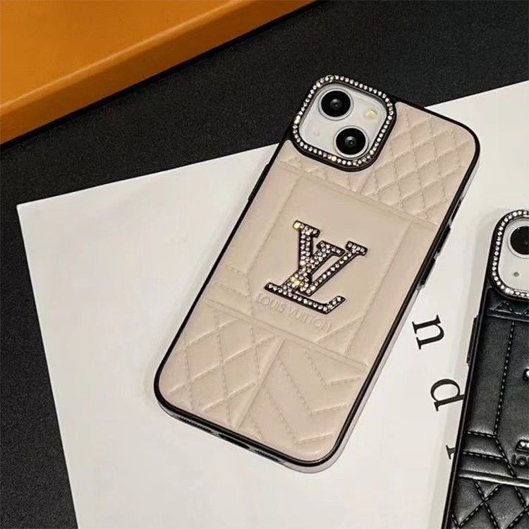 3D Diamond Quilted Leather Case