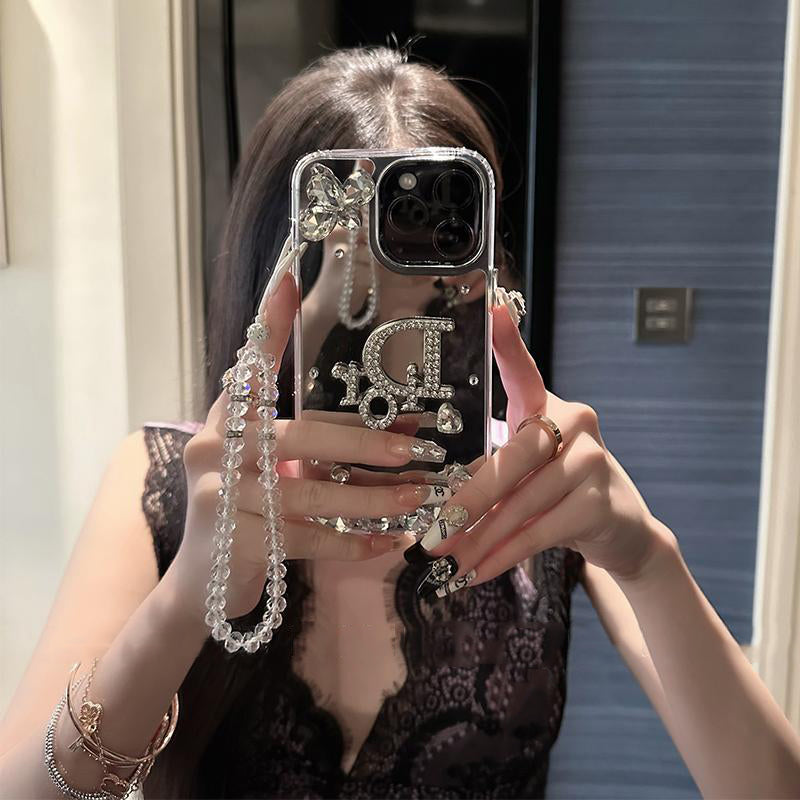 High-End Luxury Mirror Diamond Chain Case