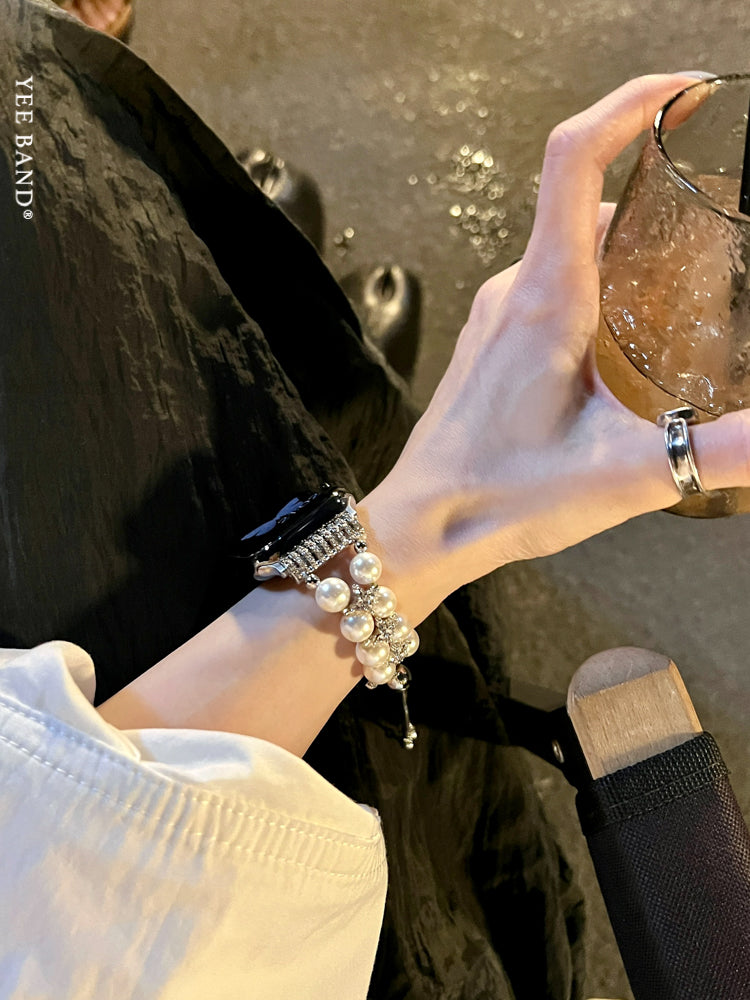 Rhinestones Pearl Bracelet With Rhinestones Case For Apple Watch