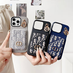 Retro Pattern Leather Canvas Card Case