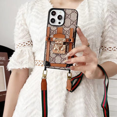 Vintage Crossbody Strap Card Holder Case