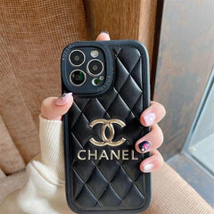Gold-stamped Logo Soft Leather Case