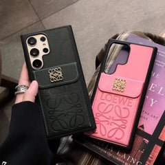 Metal Embroidered Leather Card Samsung Case