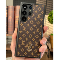 Monogram Leather Metal Logo Case