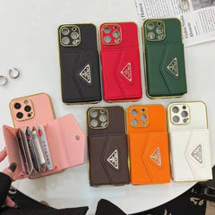 Electroplated Leather Bag Card Holder Case