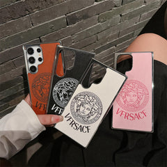 Electroplating Medusa Pattern Leather Samsung Case