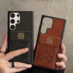 Metal Embroidered Leather Card Holder Samsung Galaxy Case