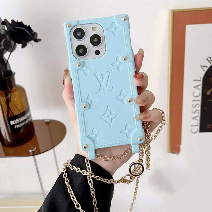 Embossed Silicone Chain Crossbody Case