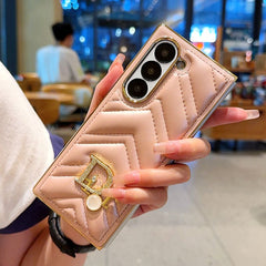 Electroplated Leather Pearl Logo Fold Case