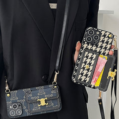 Luxury Arc de Triomphe Golden Logo Crossbody Case