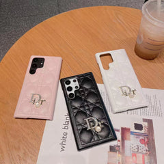 Leather Pearl Letter Logo Samsung Case
