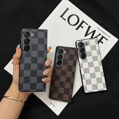 Checkerboard Leather Fold Case