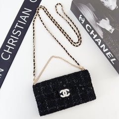 Vintage Sequin Suede Lanyard Case