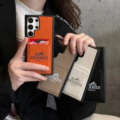 Leather Dual Card Slot Samsung Case