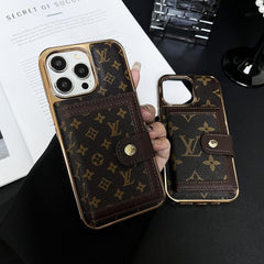 Electroplating All-inclusive Leather Wallet Case