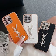 Electroplating Crocodile Pattern Leather Case