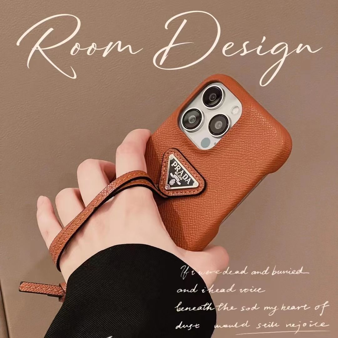 Leather Triangle Logo Hand Strap Case