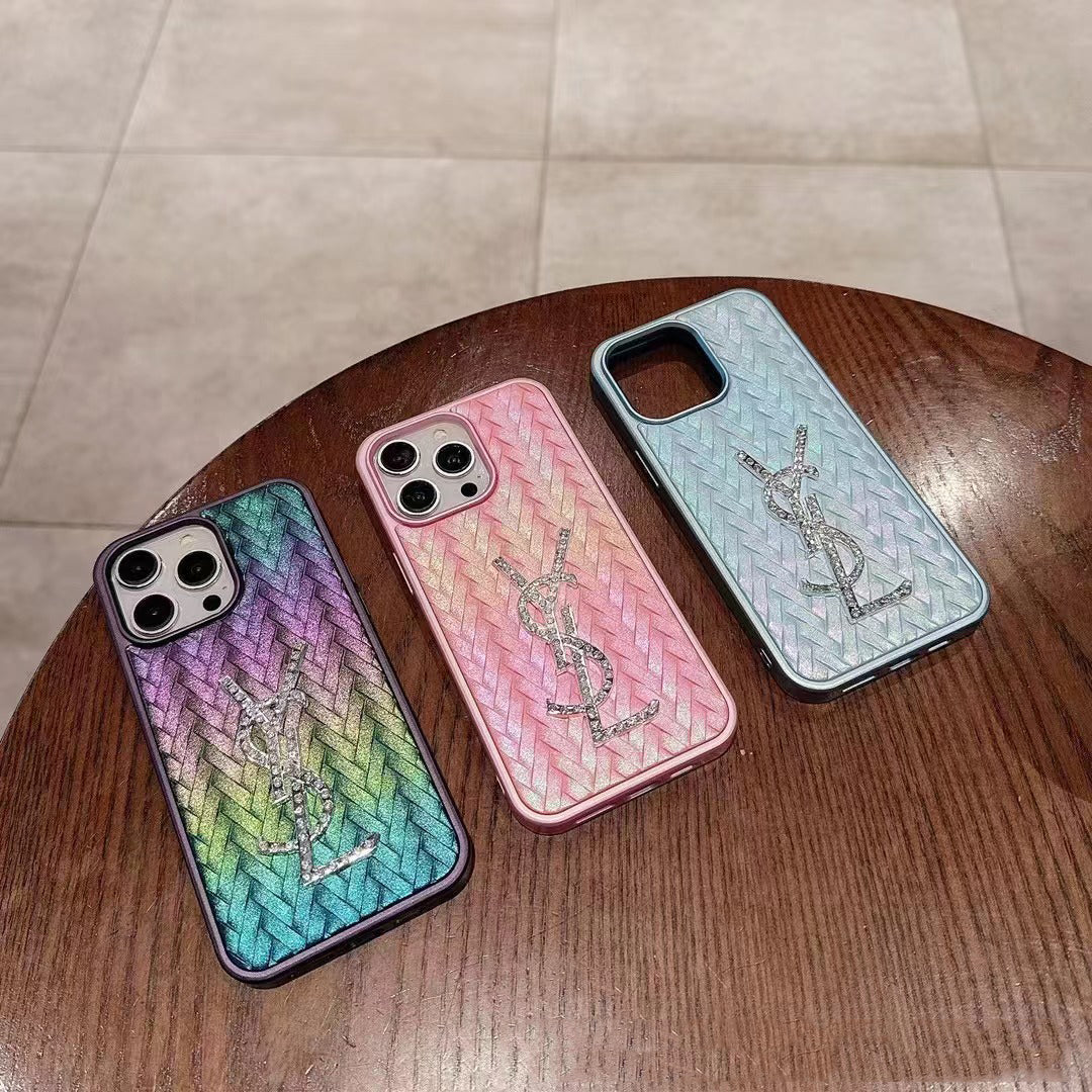 Woven laser rhinestone case