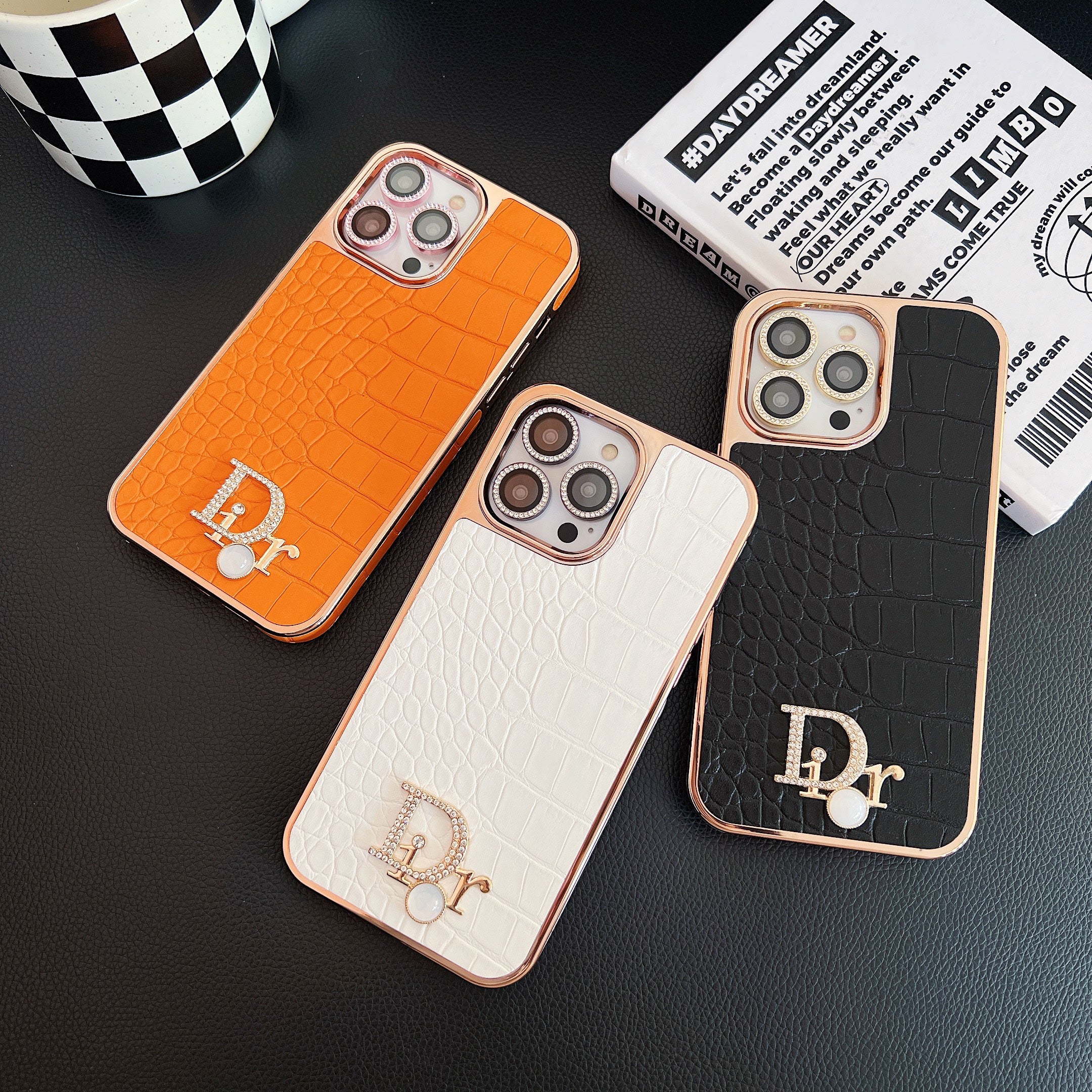 Electroplating All-inclusive Crocodile Pattern Leather Case