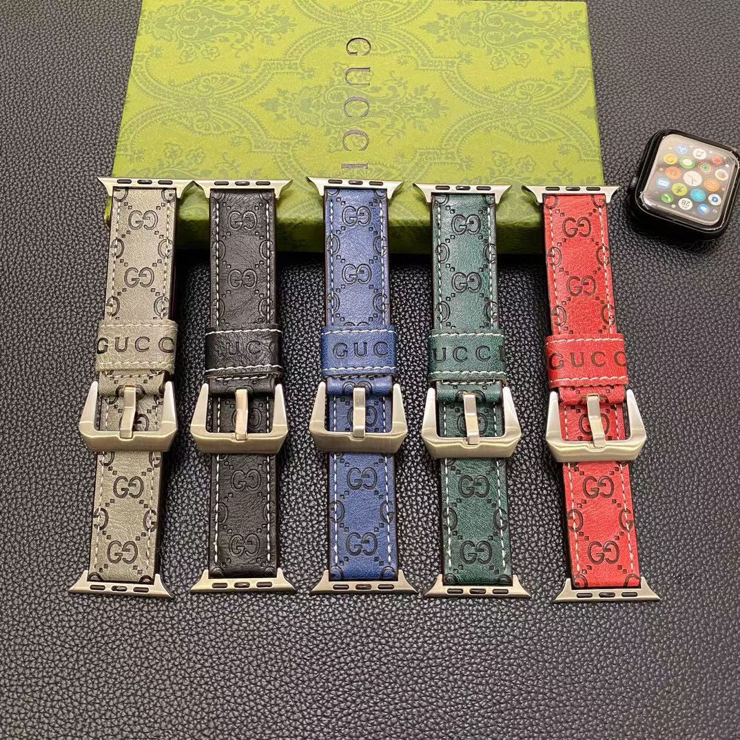 G Embossed Leather Apple Watch Band