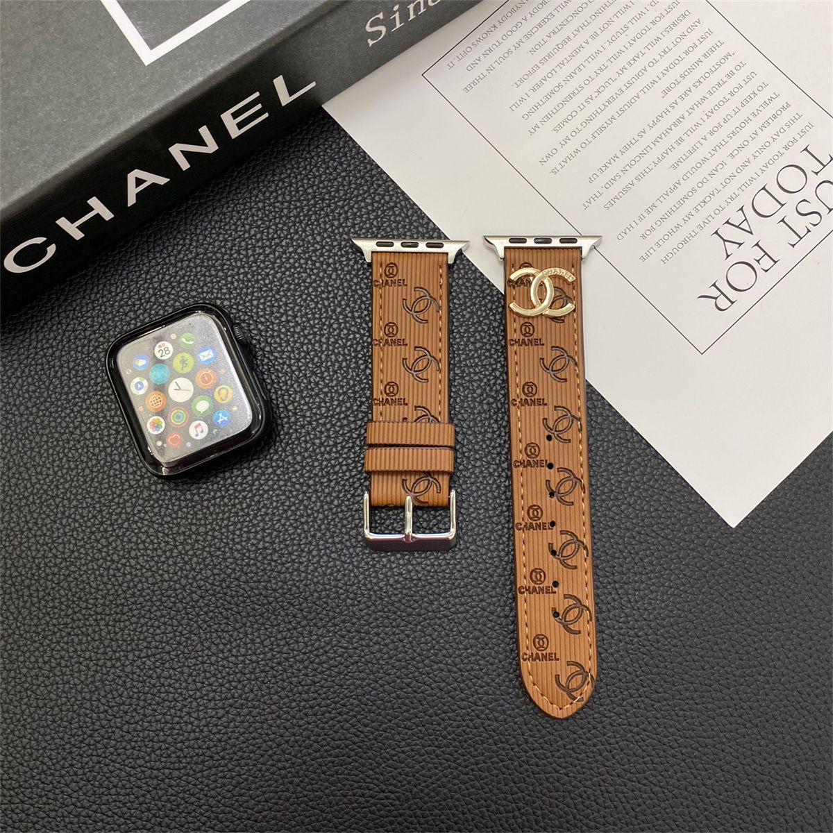 Embossed Metal Logo Apple Watch Band