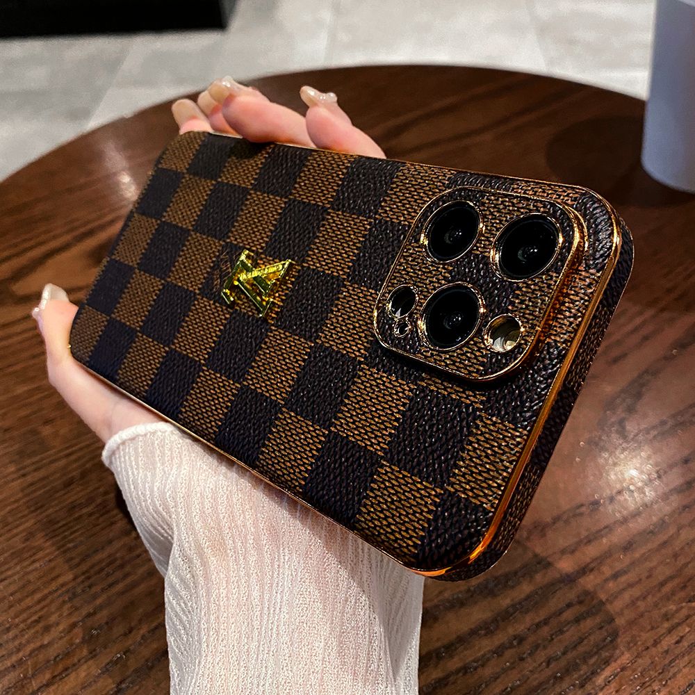 Vintage Plaid Leather Case