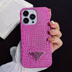 Crocodile Pattern Glossy Triangle Logo Case