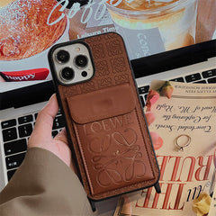 Leather Card Holder With Strap Case