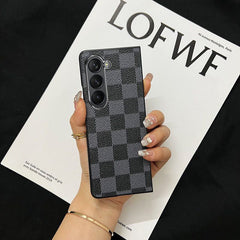 Checkerboard Leather Fold Case