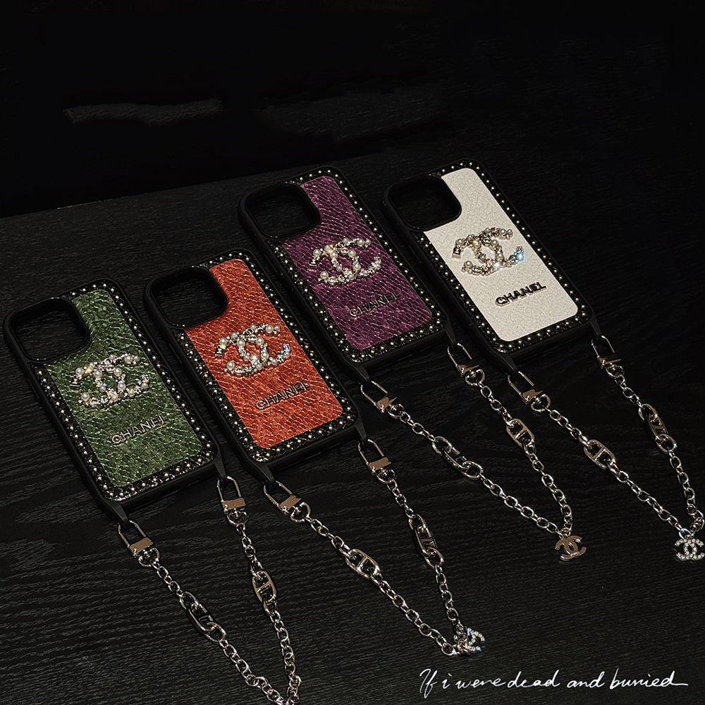 Fashionable Shining Pearl Logo Chain Case