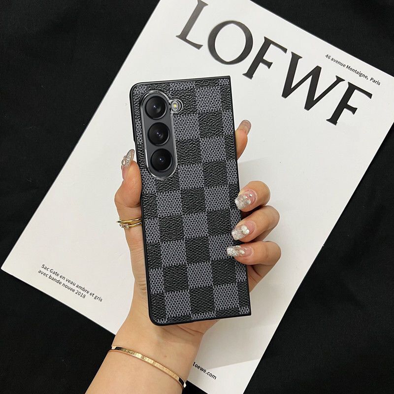 Checkerboard Leather Fold Case