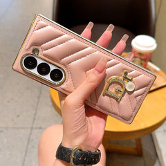 Electroplated Leather Pearl Logo Fold Case