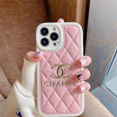 Gold-stamped Logo Soft Leather Case