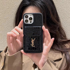 Crocodile Pattern Leather Card Case