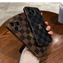 Vintage Plaid Leather Case