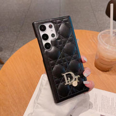 Leather Pearl Letter Logo Samsung Case