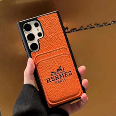 Leather Dual Card Slot Samsung Case