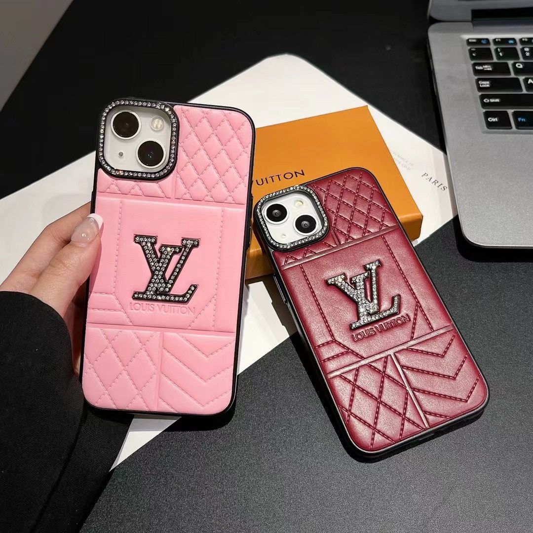 3D Diamond Quilted Leather Case