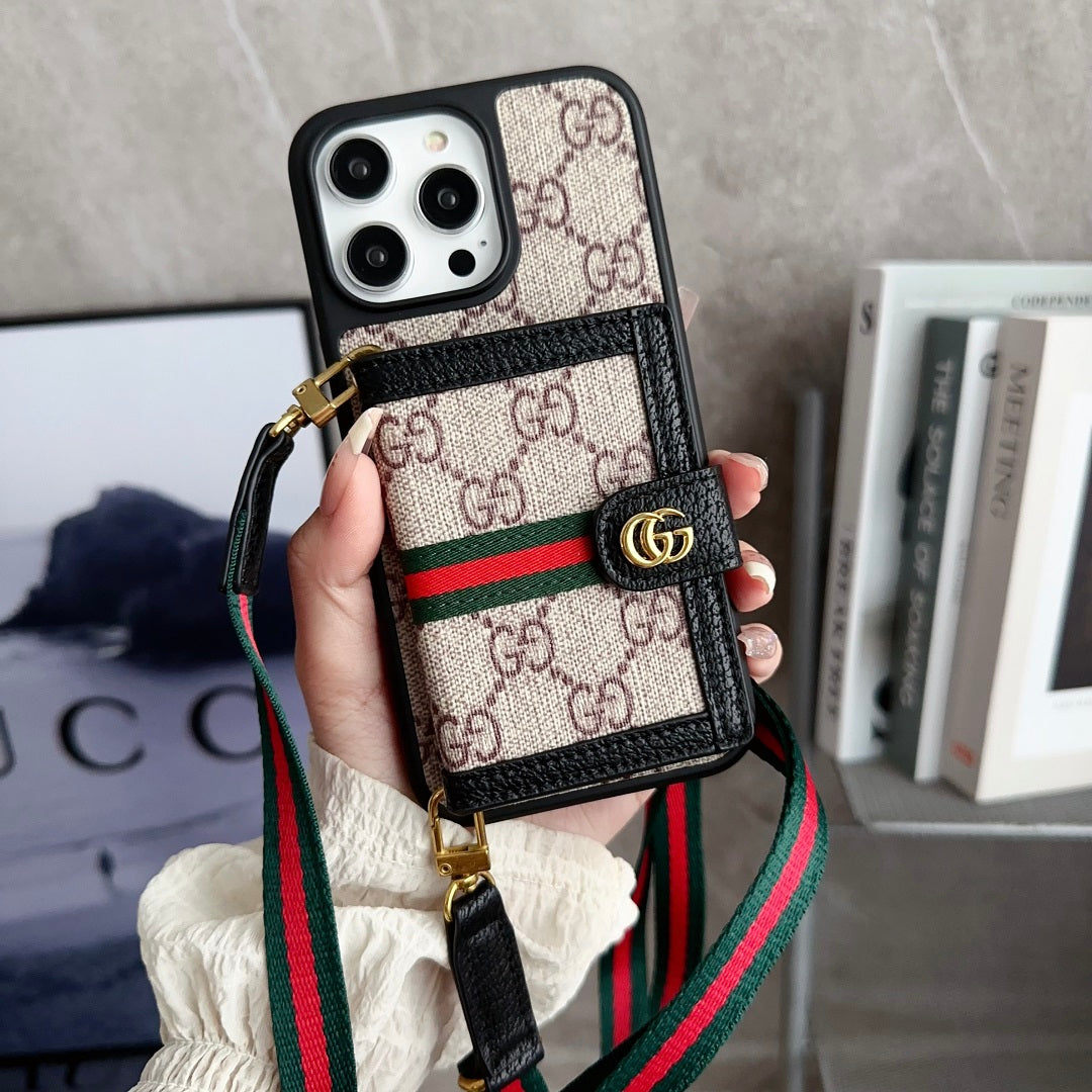 Retro Embossed Card Holder Crossbody Case