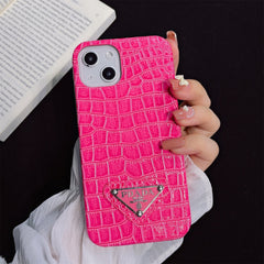 Crocodile Pattern Glossy Triangle Logo Case