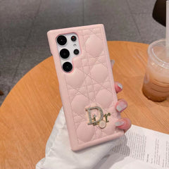 Leather Pearl Letter Logo Samsung Case