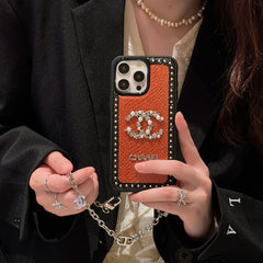 Fashionable Shining Pearl Logo Chain Case