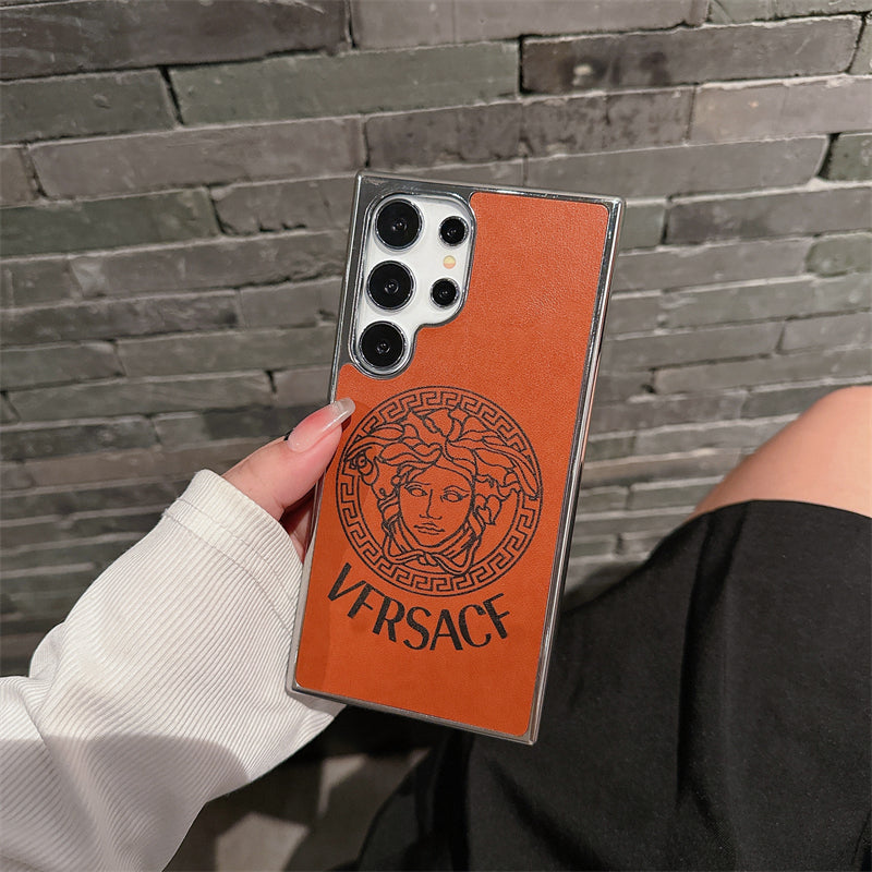 Electroplating Medusa Pattern Leather Samsung Case
