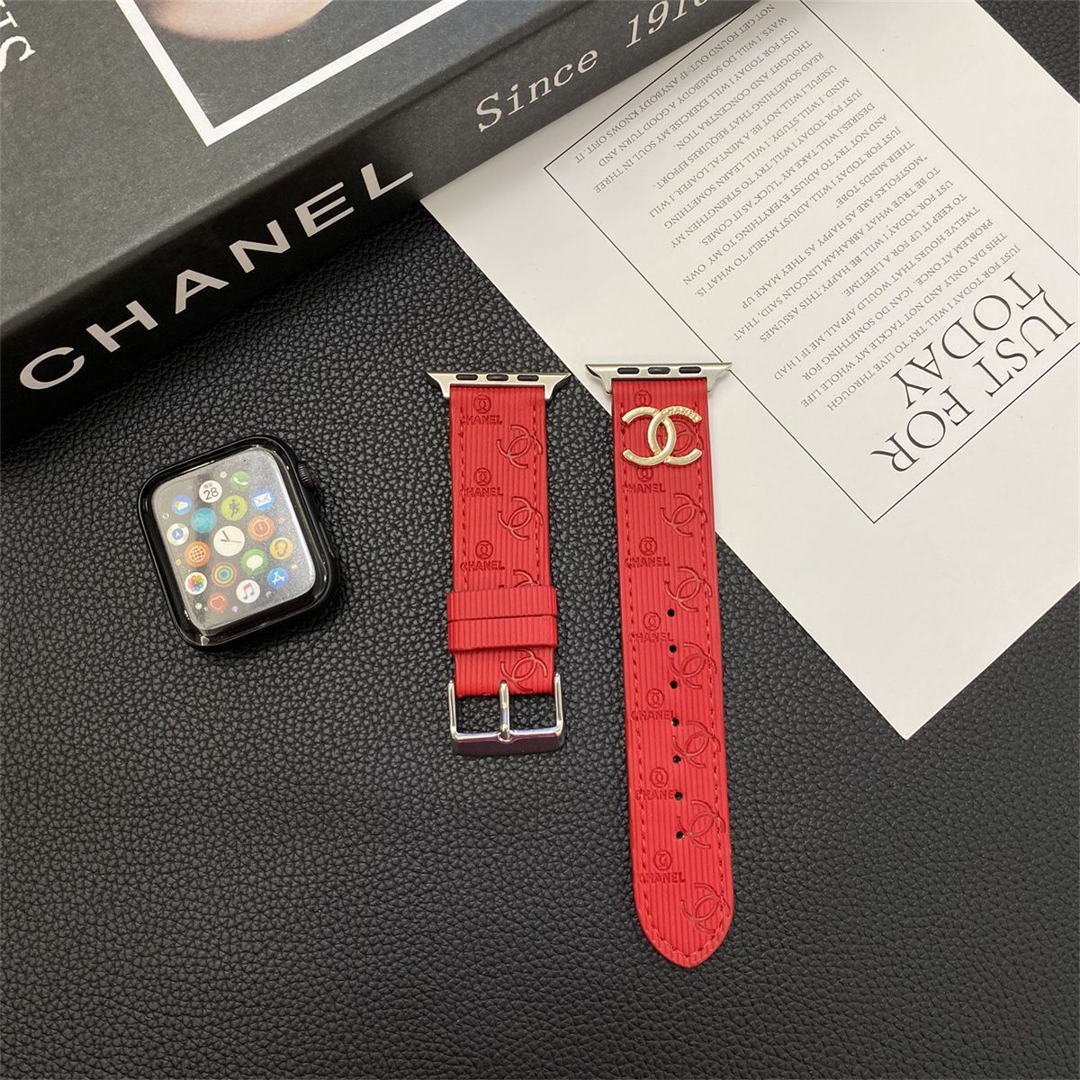 Embossed Metal Logo Apple Watch Band