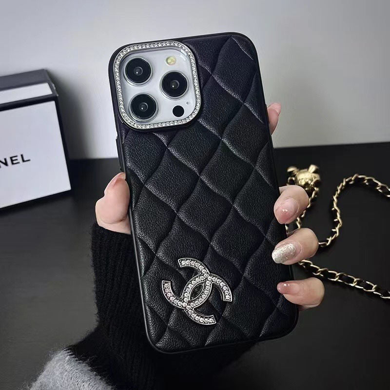 3D Leather Diamond Logo Case