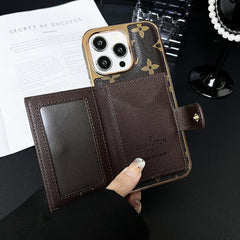 Electroplating All-inclusive Leather Wallet Case
