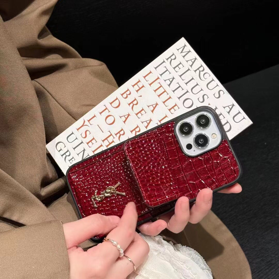 Crocodile Pattern Leather Card Case