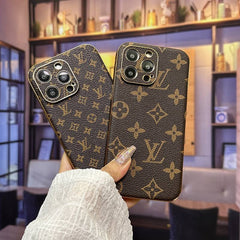 Gold-edged electroplated leather case