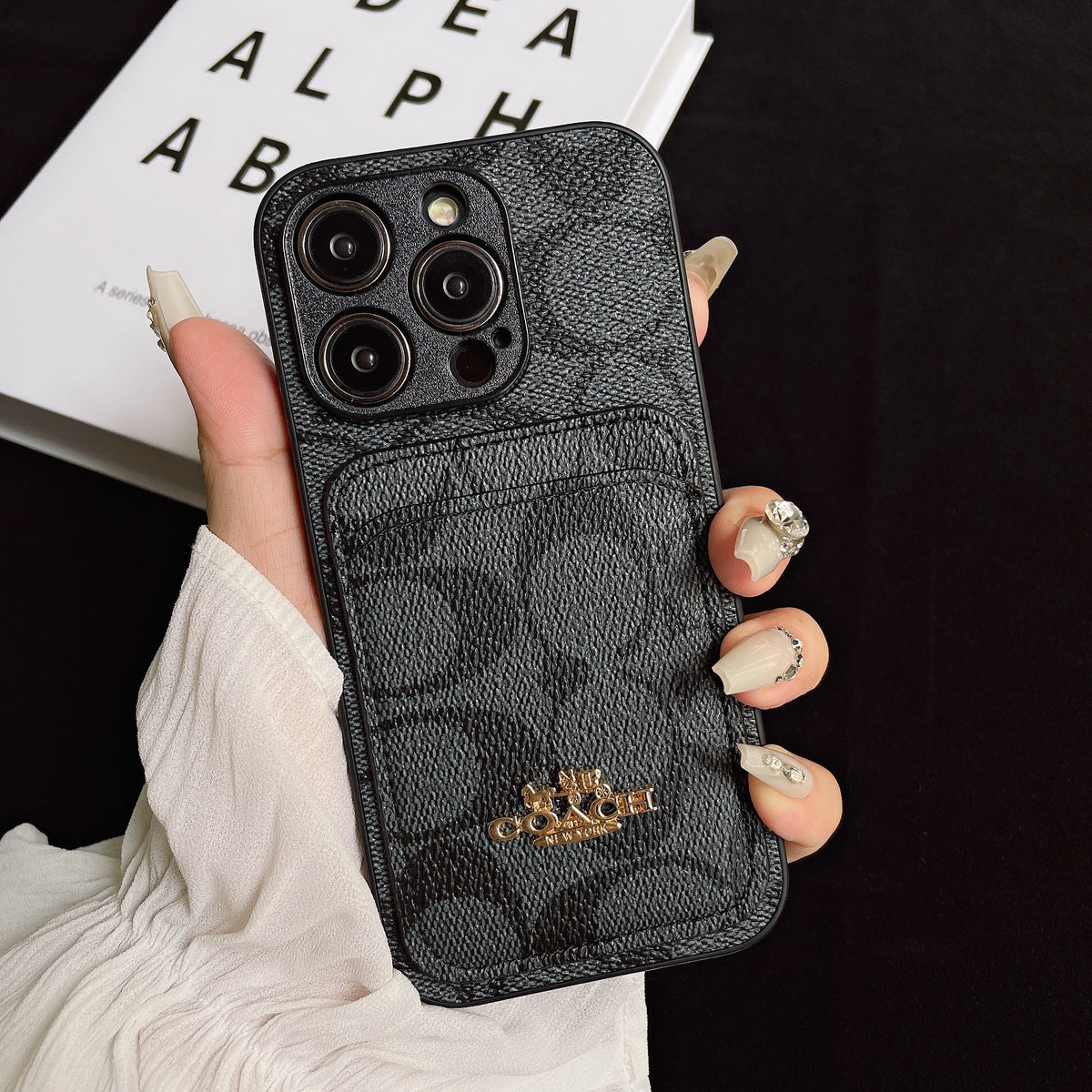 Classic Trendy Card Slot Embossed Case