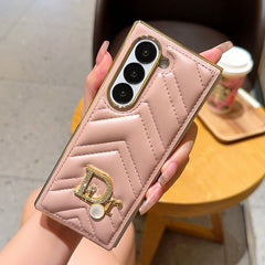 Electroplated Leather Pearl Logo Fold Case